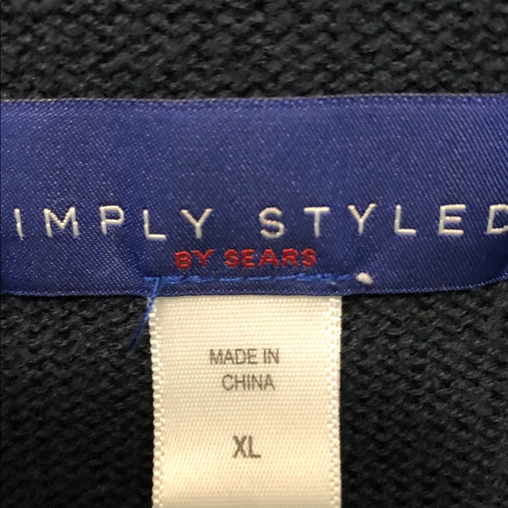 Simply Styled Men's Navy and Blue Argyle Half-Zip Sweater - Picture 2 of 4